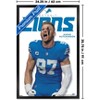 Trends International NFL Detroit Lions - Aidan Hutchinson Feature Series 25 Framed Wall Poster Prints - 3 of 4