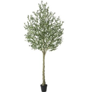 Kazeila Faux Plant, 10FT Detachable Pole Olive Tree in Wicker/Rattan Basket，for Outdoor Courtyard, Garden Entrance, etc. - 1 of 4