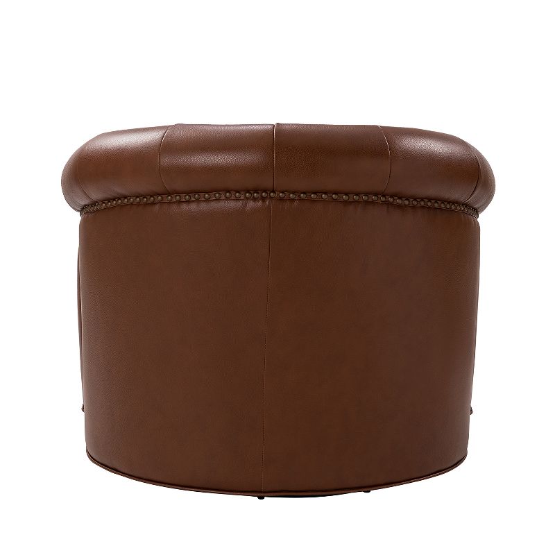 Flavio 31.5'' Wide Genuine Leather Swivel Chair,Set of 2 | ARTFUL LIVING DESIGN, 5 of 11