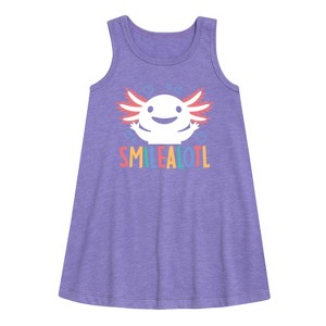 Girls' - Instant Message - Smilealotl Graphic Sleeveless Aline Dress - 1 of 4