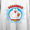 Doraemon Character Face With Tongue Out Crew Neck Short Sleeve Women's White Crop Top - 2 of 3