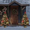 4.5 Ft Artificial Fiber Optic Christmas Tree,Pre-Lit Artificial Potted Xmas Tree with 300 Led Lights,8 Lighting Modes,Includes Antique Urn Base - image 2 of 4