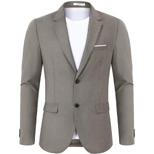 Clearlove Mens Slim Fit Two Button Suit Jacket Classic Notch Lapel Blazer Professional Tailored Dress Coat Wedding Business Formal Wear - 1 of 4