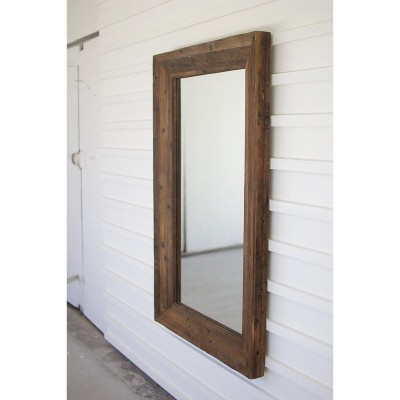 Recycled Wood Rectangle Framed Mirror – 51" Tall by Kalalou
