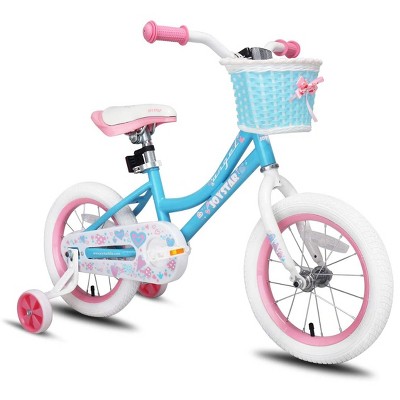 Joystar Angel Kids Toddler Training Balance Bike Bicycle with Training Wheels, Rubber Air Free Tires, and Coaster Brake, Ages 2 to 4, Blue