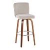 LumiSource Set of 2 Henry Barstools Walnut Fabric/Chrome Metal - 2 of 4