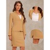 INSPIRE CHIC Women's Collarless Blazer and Formal Pencil Skirt Business Suit Set 2 Pcs - 2 of 4