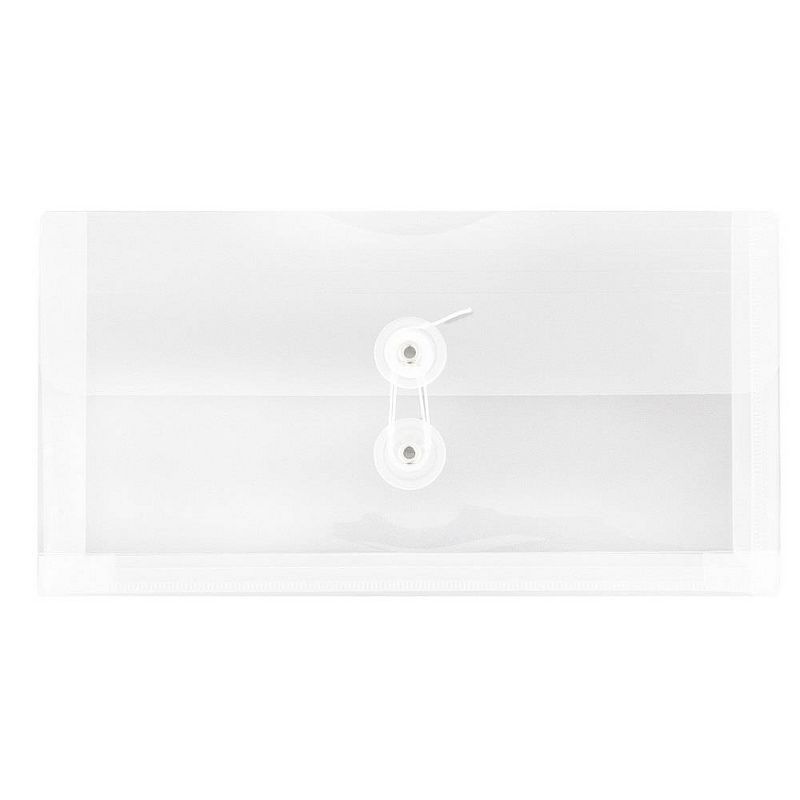JAM Paper 5 1/4'' x 10'' 12pk Plastic Envelopes with Button and String Tie Closure, 1 of 6