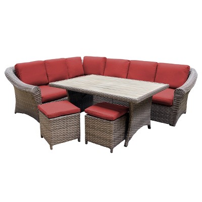 Walton 7pc Sectional Set - Red - Leisure Made