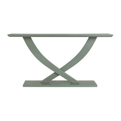 Spanish Moss Acacia Wood 57" Console Table with Wire-Brush Finish