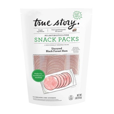 True Story Uncured Black Forest Ham Snack Packs - 5oz