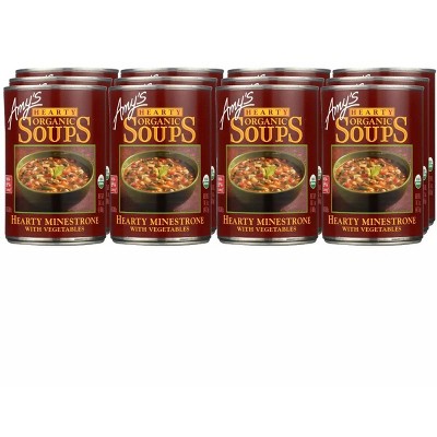 Amy's Organic Hearty Vegetable Minestrone Soup - Case of 12/14.1 oz