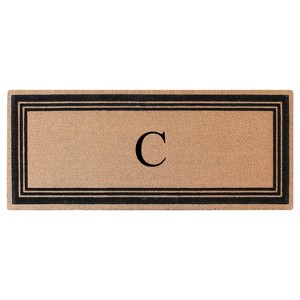 A1HC Natural Coir and PVC Backing Classic Border Flock Monogrammed Door Mat, Anti-Shed Entry Doormat - 1 of 4