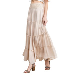 Anna-Kaci Women's Maxi Bohemian Layered Skirt for Casual Looks - 1 of 4