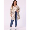 Agnes Orinda Women's Plus Size Lightweight Open Front Knit Floral Cardigans - 3 of 4