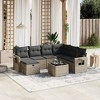 vidaXL Garden Sofa Set Gray Poly Rattan, Tempered Glass, Steel Large - 2 of 4