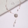 Women's Floral Drop Negligee Necklace - Chalice Silver - 3 of 4