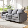 Modern 3-Seater Sofa, 79.5"W Chenille Upholstered Sofa Couch with Dual-Layer Seat Cushions & Metal Legs - ModernLuxe - 2 of 4