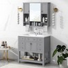 Akoasm Bathroom Storage Cabinet +Mirror Vanity With Top Sink With Towels Bar, Drawers & Soft Doors-Gray - 3 of 4