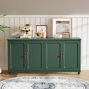 Bella Depot Mid Century Modern 60" Sideboard Cabinet with Adjustable Shelves and 4 Doors - 1 of 4