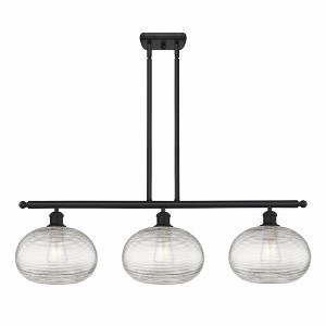 Ithaca - 3 Light Stem Hung Island In Industrial Style-10 Inches Tall and 36.5 Inches Wide - 1 of 1
