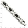 Black Bow Jewelry Men's 13mm Stainless Steel & Black Carbon Fiber Link Bracelet, 9 Inch - 4 of 4