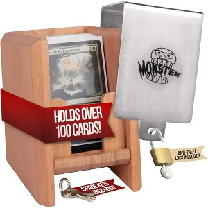 Monster Guillotine Wooden Deck Box -Trading Card Case w/Anti-Theft Lock & Key Metal Closure- Holds 100 Sleeved TCGs- Compatible w Yugioh, MTG, Pokemon - 1 of 4
