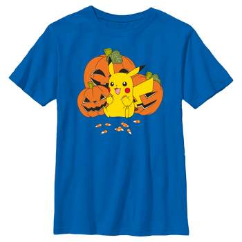 Boy's Pokemon Halloween Pikachu Jack-O'-Lanterns T-Shirt