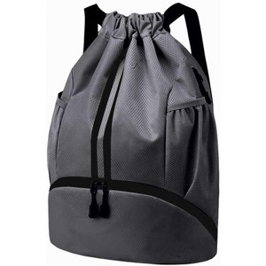 Drawstring Sports Backpack with Shoe and Wet Pockets, Water-Resistant Gym & Swim Bag for Men and Women - 1 of 4