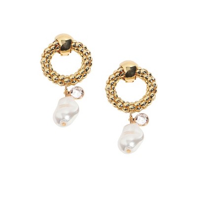 SOHI Women's Pearl White Party Drop Earrings