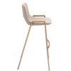 Faux Leather Barstool 39"H, Beige & Gold Finish With Electroplated Steel Legs (Set of 2) by Zuo Modern - 4 of 4