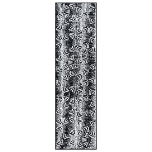World Rug Gallery Modern Arch Pattern Stripe Area Rug - Black 2'x7 ...