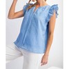 Women's Wing Sleeve Square Pattern Top - Easel - 2 of 3