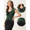 INSPIRE CHIC Women's Wedding Cap Sleeve Formal Sheer Floral Lace Shrug - 2 of 4
