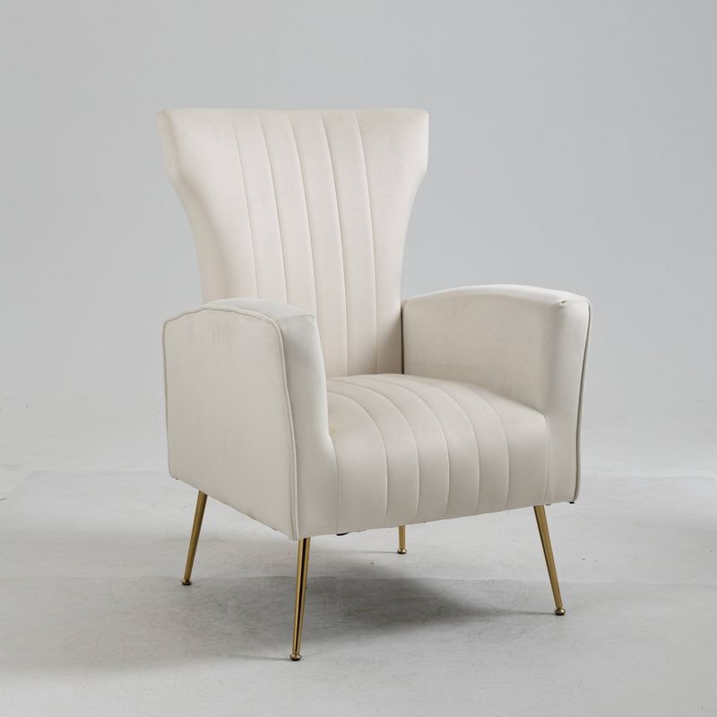 Kayla Velvet Upholstered Wingback Chair - Carolina Chair & Table, 1 of 6