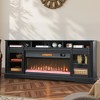 HOMCOM Fireplace TV Stand for TVs Up to 80 Inch, Entertainment Center with 36" Electric Fireplace, TV Console with Open Storage, Side Cabinets, Black - 3 of 4