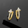 Ross-Simons 0.50 ct. t.w. Diamond Trio Huggie Hoop Earrings in 14kt Yellow Gold - 4 of 4