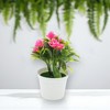 Unique Bargains Artificial Plants Leaf with Curled Rose Plastic 4.72"x4.72"x6.30" 1 Pcs - 2 of 4