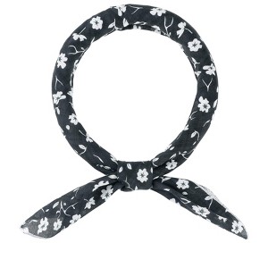 INSPIRE CHIC Women's Floral Printed Blended Cotton Small Square Neck Scarves 21.7x21.7" 1Pc - 1 of 4
