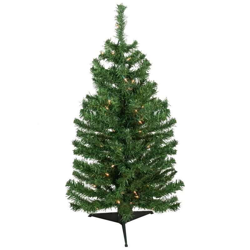 Northlight 3' Pre-Lit Green Medium Niagara Pine Artificial Christmas Tree - Clear Lights, 1 of 7