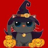 Men's Design By Humans Black Cat With Jack O Lantern Halloween Shirt By thebeardstudio T-Shirt - 2 of 4