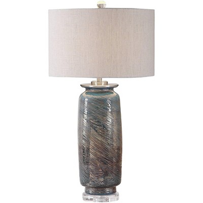 Uttermost Olesya 30 1/4" Ocean Blue and Bronze Glass Vase Table Lamp