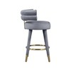 Meridian Furniture,Fitzroy Grey Velvet Counter Stool, Set of 2 - 4 of 4