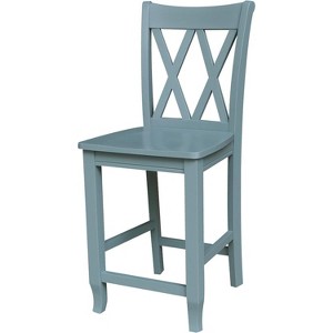 International Concepts 24" Double "X" Back CounterHeight Stool - 1 of 4