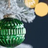 NAYSAYE Party Decoration and Accessories Set of 6  Glass Christmas Ball Ornaments for Holiday Party Decorations, Green, 2.8"*3"*0.13" - 4 of 4