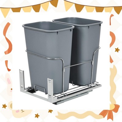 Garvee 1×30 QT Garbage Waste Recycling Bin - Pull-Out Trash Can with Full Extension Slides, Space-Saving Design