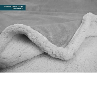 Light Gray Queen Reversible Sherpa Fleece Blanket