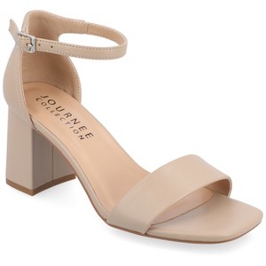 Journee Collection Women's Valenncia Narrow Width SuperNatural Shades Open Square Toe Ankle Strap Sandals - 1 of 4