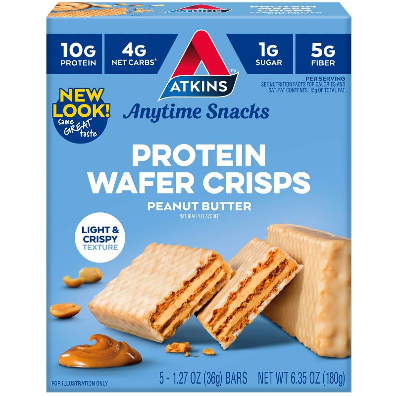 Atkins Peanut Butter Protein Wafer Crisps - 5ct/6.35oz, 1 of 8