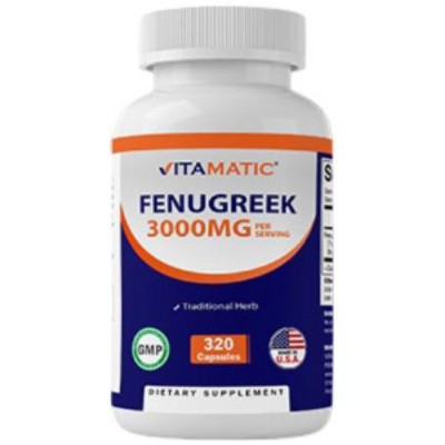 Fenugreek Capsules 3000mg - 320 Vegetarian Capsules